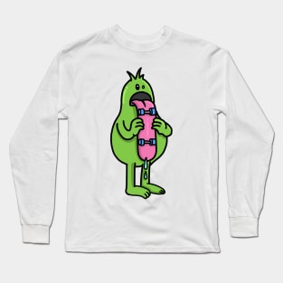 Skateboard Monster Big Tongue Skateboarding Gift Long Sleeve T-Shirt